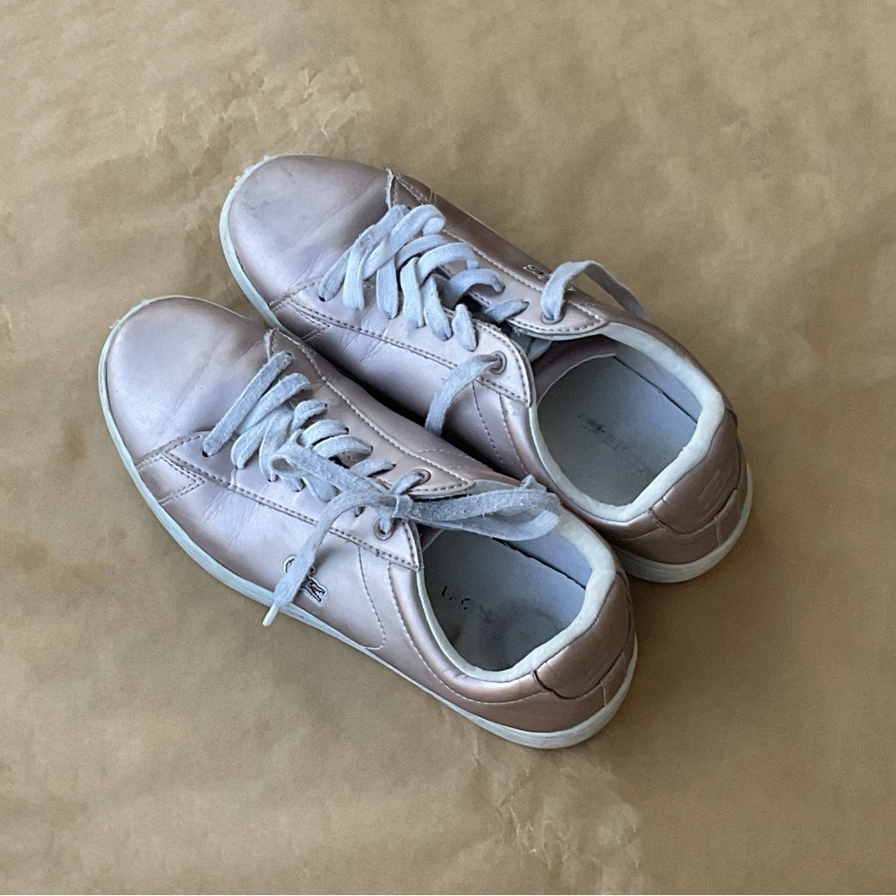 Pink Rose Gold Lacoste Carnaby Evo 117 Sneakers